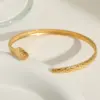 Wholesale IG Style Classic Style Commute Solid Color Snake 304 Stainless Steel 18K Gold Plated Bangle In Bulk
