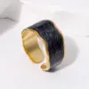 PVD Coated Real Gold Plated 18K Gold Irregular 304 Stainless Steel Simple Style Commute Waterproof Non Tarnish Open Rings