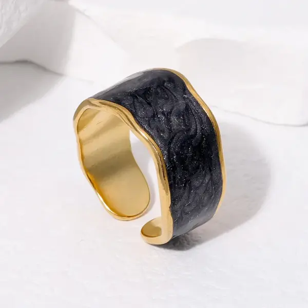 PVD Coated Real Gold Plated 18K Gold Irregular 304 Stainless Steel Simple Style Commute Waterproof Non Tarnish Open Rings