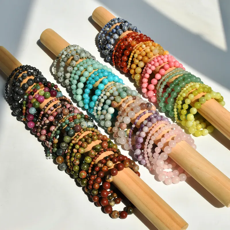 Wholesale Elegant Geometric Solid Color Natural Stone Bracelets In Bulk