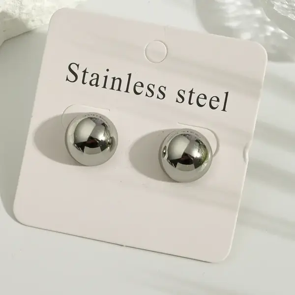 Electroplating Golden Plated Silver Plated Round Oval 304 Stainless Steel Casual Modern Style Simple Style Polishing Earrings