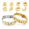 Copper 18K Gold Plated Plating Letter Bracelets
