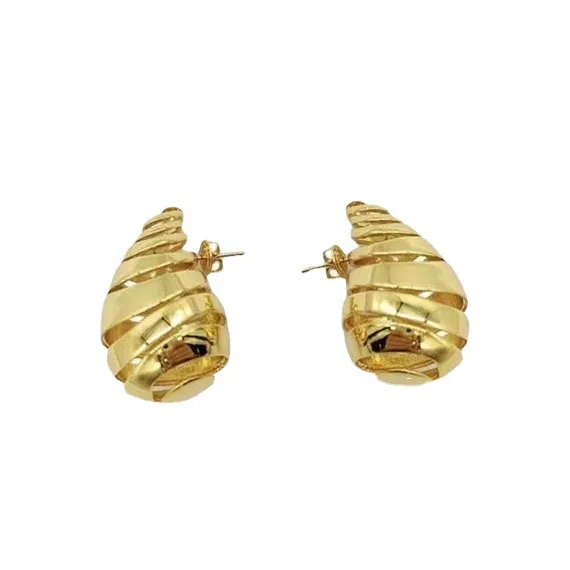 1 Pair Simple Style Water oplets Solid Color Plating Copper Ear Studs