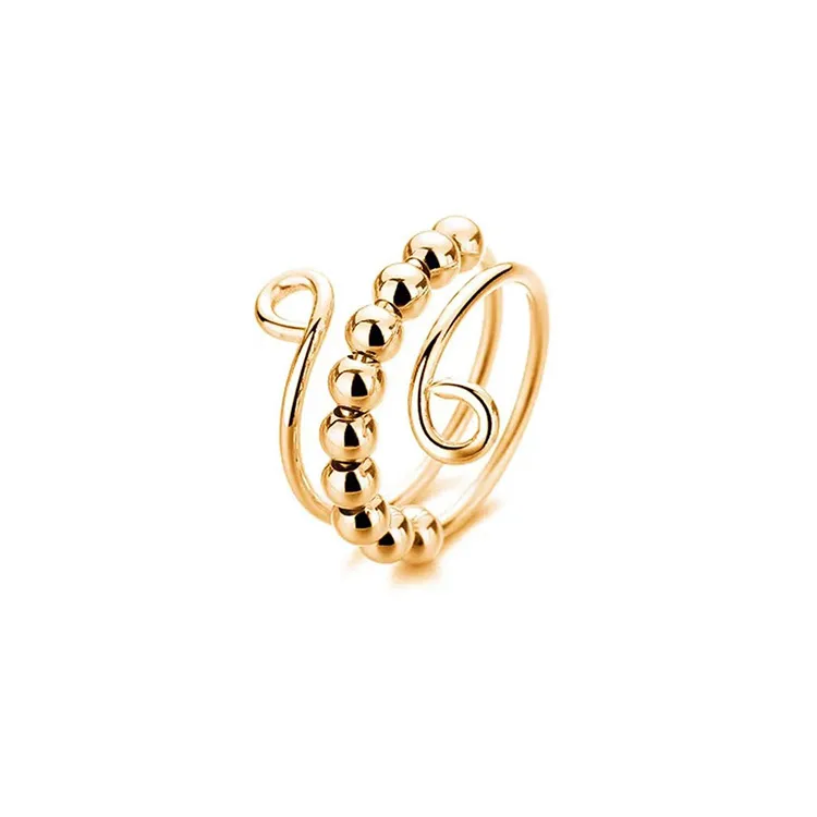 Wholesale Simple Style Commute Solid Color Titanium Steel lishing Open Ring