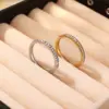 Wholesale Stackable Single Row Flash Diamond Ring Autumn Winter Fashionable Stainless Steel Gold Plated Fingertip Ring Versatile Jewelry Accessory