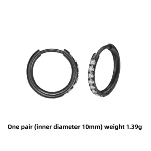 Black/pair 2.0*10mm / Stainless Steel/Pair