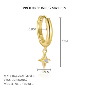 E4740-gold color/single / 925 silver