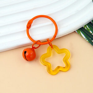 Orange transparent five-pointed star 3cm circlip 14mm bell