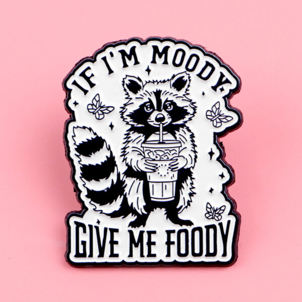 Wholesale Raccoon Alpaca Brooch Quote Cartoon Metal Brooch Badge