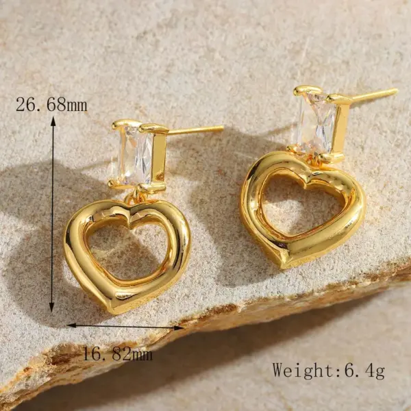 Wholesale 1 Pair Casual Luxurious Artistic Heart Shape Inlay 304 Stainless Steel Zircon Ear Studs