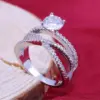 Wholesale New Eight Hearts And Eight Arrows Zircon Diamond Ring Double Winding Copper Ring