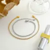 Wholesale Exquisite Stainless Steel 18K Gold Plated Zircon Full Diamond Chain Bracelet Luxury Minimalist Style Lobster Clasp Geometric Pattern