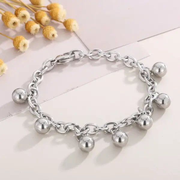 Wholesale PVD Coated 18K Gold Plated Round Solid Color Stainless Steel Simple Style Waterproof Non Tarnish Bracelets