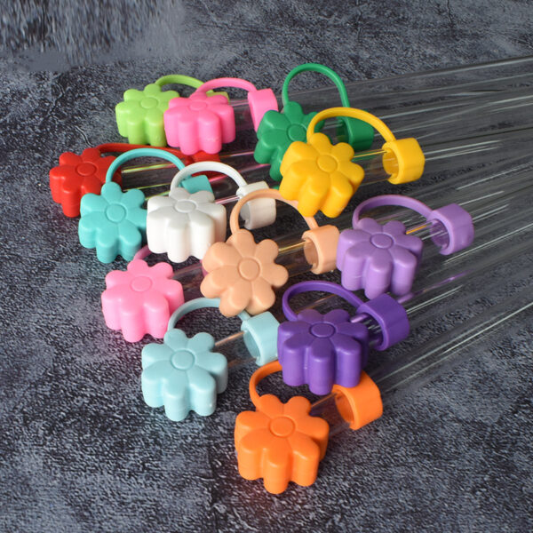 Wholesale Random 100pcs 10M integrated flower dust plug straw accessories