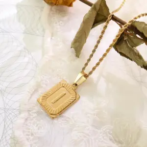 P154-I Letter Gold Necklace-50cm