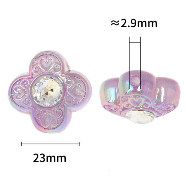 Wholesale Luminous sparkling four-leaf clover diamond ornament acrylic beads