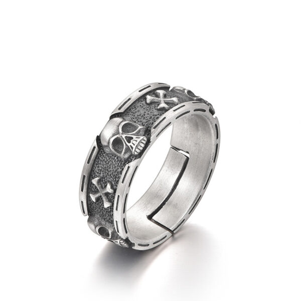 oly-52342888d141107eb3f563f7d29822a9 Wholesale Ins trendy design sense skull Thai silver ring men's niche retro personality hip-hop index finger ring