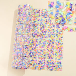6 purple, yellow, pink, blue, white and orange love models / Geometric special-shaped resin hot-melt adhesive tape [whole piece 24*40cm, small square 3*4cm]