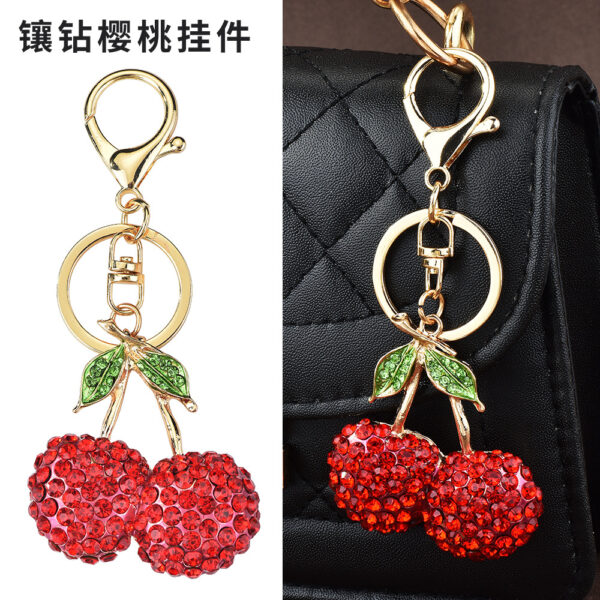 Wholesale Europe and the United States new cherry key chain cross-border Amazon AliExpress wish hot bag milk tea cup pendant fruit
