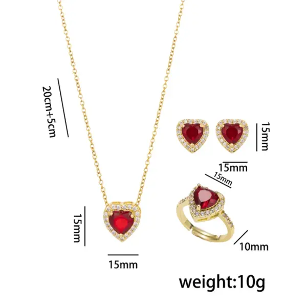 Wholesale PVD Coated Real Gold Plated Heart Shape Stainless Steel Lady Queen Classic Style Waterproof Non Tarnish Jewelry Set