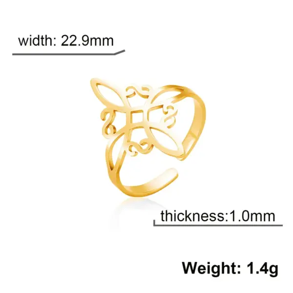 Wholesale Jewelry Simple Style Classic Style Printing Witches Knot 304 Stainless Steel Plating Rings