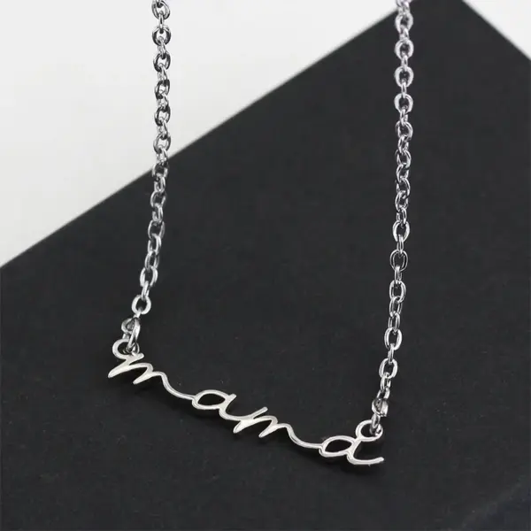 Wholesale 201 Stainless Steel Letter Elegant Simple Style Solid Color Gold Silver Pendant Necklace