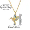 Wholesale PVD Coated Real Gold Plated Hummingbird 304 Stainless Steel Elegant Pastoral Waterproof Non Tarnish 304 Stainless Steel Pendant Necklace