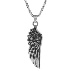 Feather + stainless steel chain