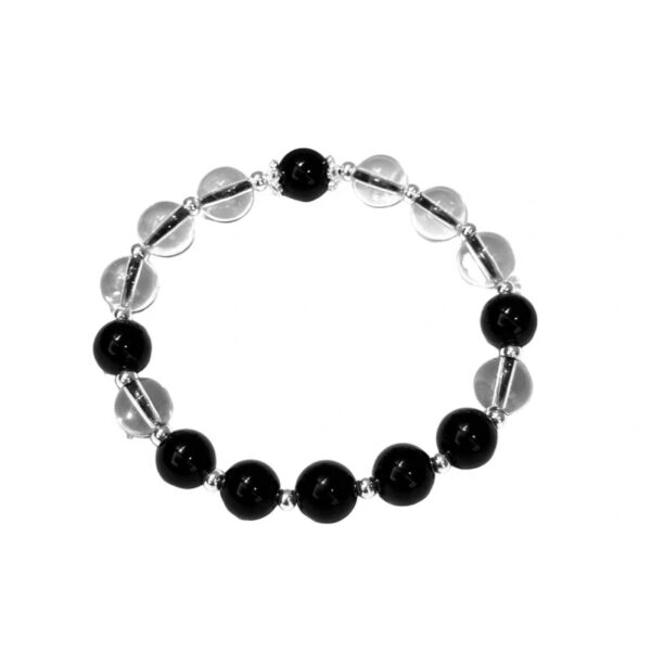 Wholesale [Black and White] Simple Design Sense Crystal Bracelet Women's Light Luxury All-match Niche Fashion Girlfriend Beaded Hand Jewelry
