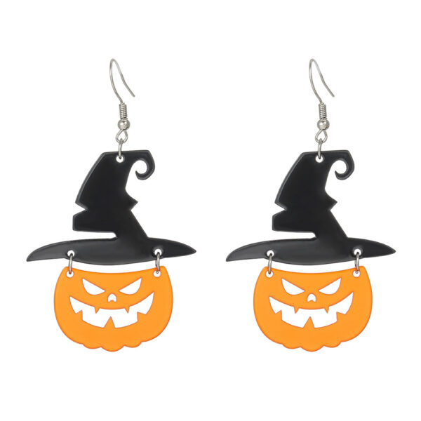 Wholesale Halloween Ghost BOO Letter Patchwork Sequin Acrylic Earrings