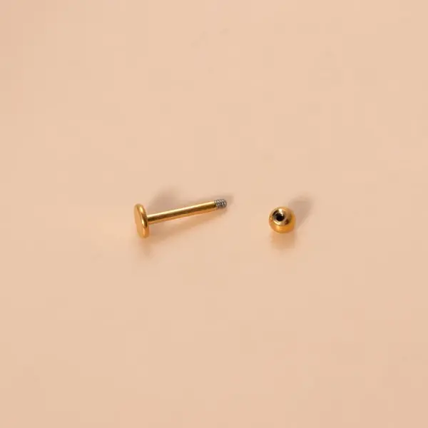 Classic Style Ball Pure Titanium Plating 18k Gold Plated Lip Stud Eyebrow Nails Ear Studs