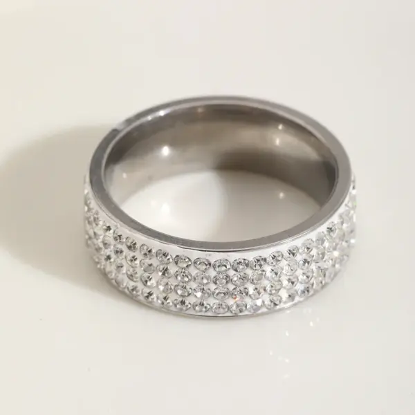 Wholesale Jewelry Casual Basic Simple Style Geometric 304 Stainless Steel Zircon 18K Gold Plated Plating Inlay Rings