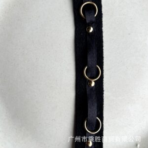 Herringbone cotton with gold nail ring