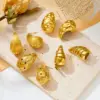 Wholesale 304 Stainless Steel Water Droplets PVD Coated Artificial Diamond 18K Real Gold Plated 18K Gold Waterproof Non Tarnish Plating Inlay Ear Studs