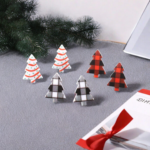 Wholesale Christmas Lattice Cake Christmas Tree Acrylic Earring Set