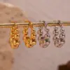 304 Stainless Steel Geometric PVD Coated Stone-Free 18K Gold Plated Real Gold Plated 18K Gold Basic Classic Style Waterproof Non Tarnish Plating Gold Silver Earrings