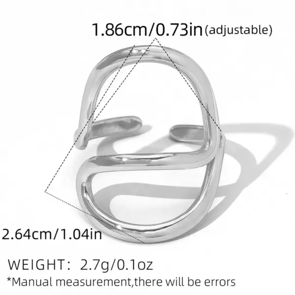 Wholesale Simple Stainless Steel Ring For Women Western Jewelry Suitable For Daily Wear Geometric Pattern 304 Stainless Steel