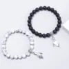 Wholesale Fashion Heart Shape Agate Beaded Bracelets 1 Set