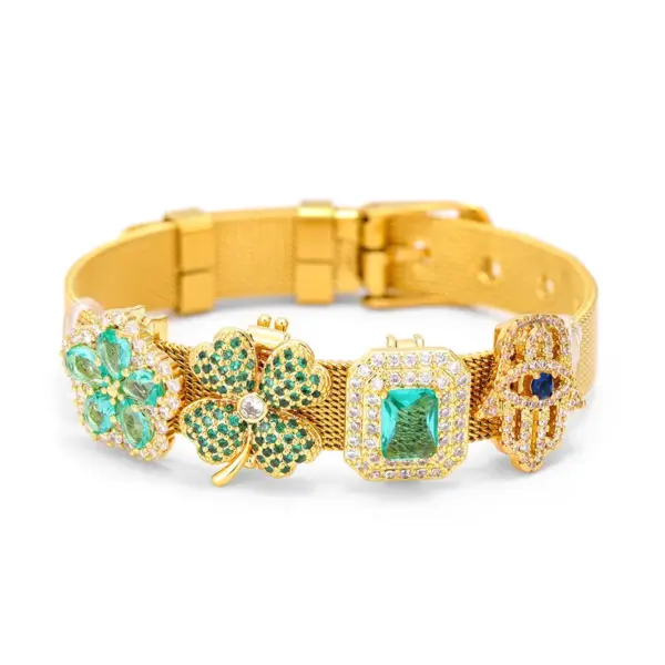 Wholesale New Stainless Steel 10mm Strap Bracelet Women's Exquisite Small DIY Bracelet Bracelet Creative Popular Bracelet