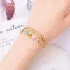 PVD Coated Real Gold Plated Letter Heart Shape Stainless Steel Simple Style Waterproof Non Tarnish Bracelets Necklace