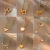 Wholesale Fashion Heart Shape Titanium Steel Pearl Inlay Artificial Gemstones Pendant Necklace 1 Piece