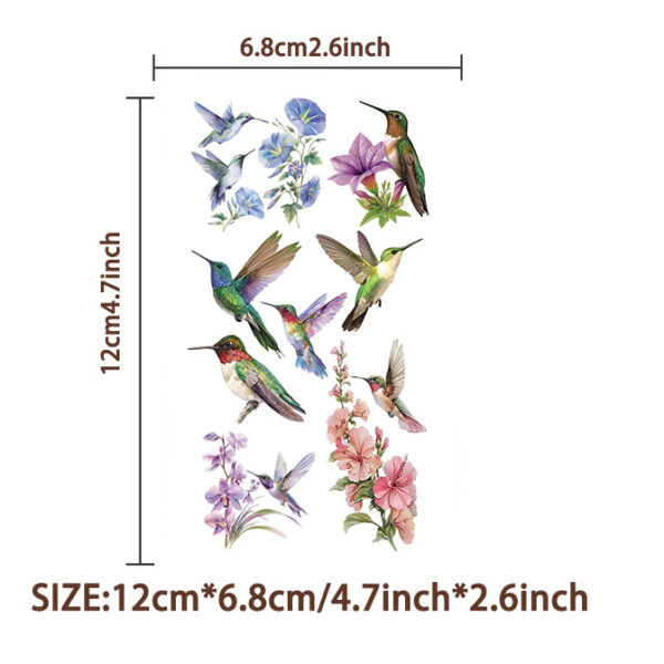 Wholesale New Cartoon Watercolor Bird Tattoo Waterproof Party Party Gift Funny Fun Face Stickers Cross-border