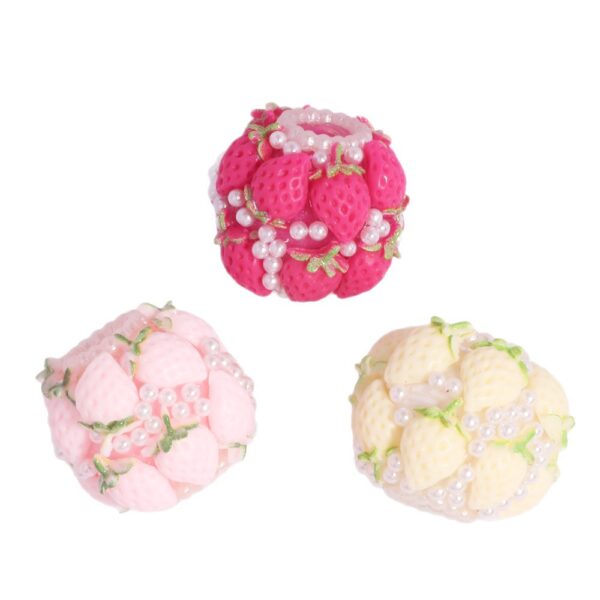 Wholesale Soft pottery double-layer strawberry beads can be worn with straight holes loose beads beaded DIY mobile phone chain key chain bag chain accessories