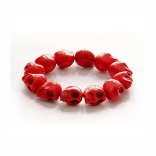 Wholesale Punk Skull Turquoise Bracelets In Bulk Stainless Steel Bracelets Halloween