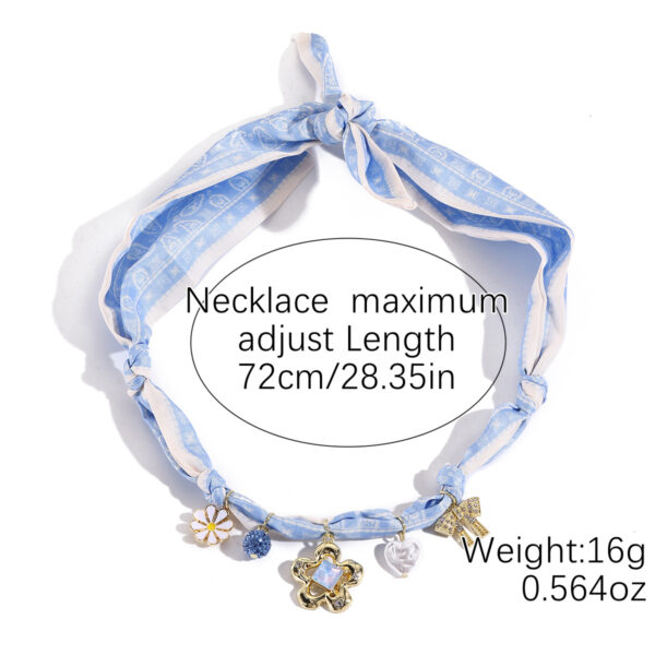 Wholesale Summer Pearl Silk Scarf Pendant Necklace