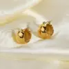Ball Plating 316 Stainless Steel No Inlaid PVD Coated Earrings