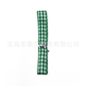 1m white and green ribbon