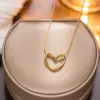 18K Real Gold Plated 304 Stainless Steel PVD Coated Solid Color Simple Style Pendant Necklace For Women's