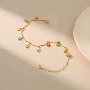 Wholesale Jewelry Fashion Flower Copper Plating Anklet
