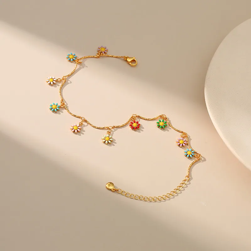 Wholesale Jewelry Fashion Flower Copper Plating Anklet